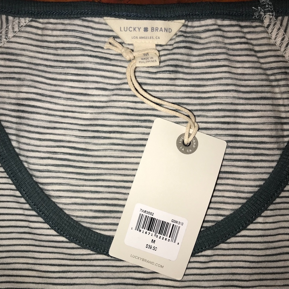 *Host Pick* NWT Lucky Brand Stripe Peplum Top - Picture 4 of 5